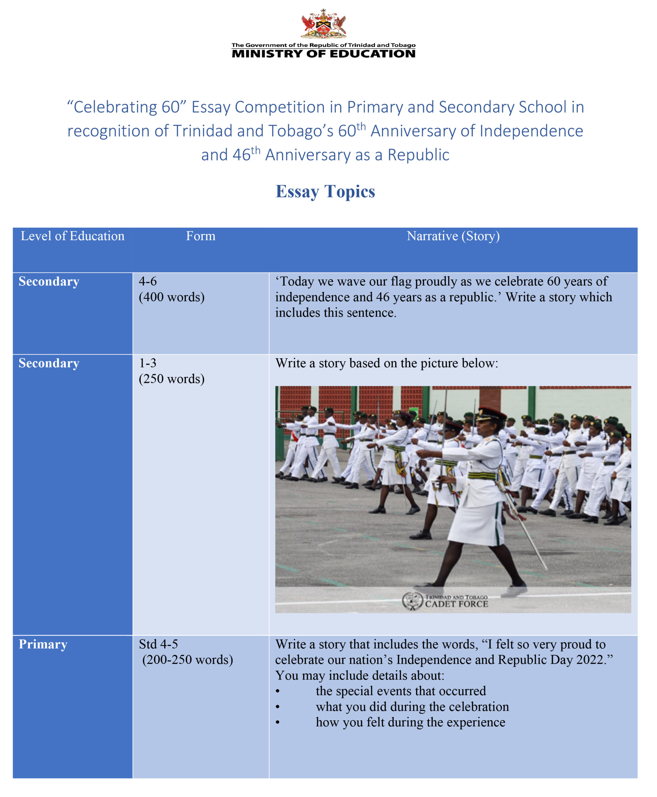 essay competition trinidad 2023